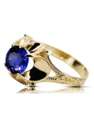 Sapyras 14k geltono aukso Žiedas Vintažiniai amatai vrc377y